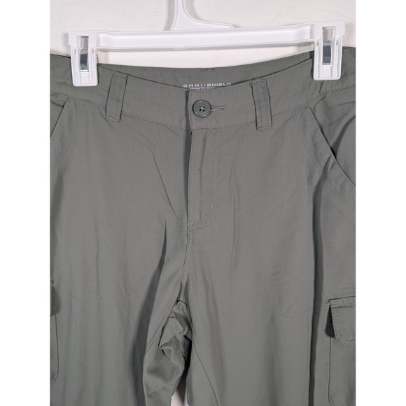 Columbia Pants Womens 8 Regular Green Omni-Shield Hiking Cargo Outdoor Nylon - Picture 3 of 13